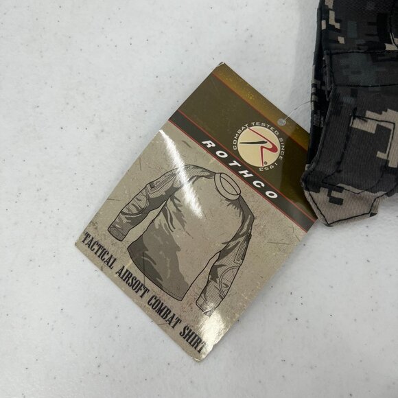 ROTHCO Tactical Airsoft Combat Shirt XL Black/Camo Sleeve Pockets New - Picture 7 of 9